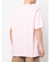 rosa bedrucktes T-Shirt mit einem Rundhalsausschnitt von DSQUARED2