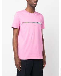 rosa bedrucktes T-Shirt mit einem Rundhalsausschnitt von PS Paul Smith