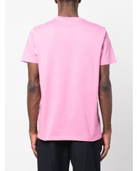 rosa bedrucktes T-Shirt mit einem Rundhalsausschnitt von PS Paul Smith