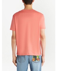 rosa bedrucktes T-Shirt mit einem Rundhalsausschnitt von Etro