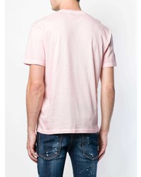 rosa bedrucktes T-Shirt mit einem Rundhalsausschnitt von DSQUARED2