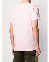 rosa bedrucktes T-Shirt mit einem Rundhalsausschnitt von DSQUARED2