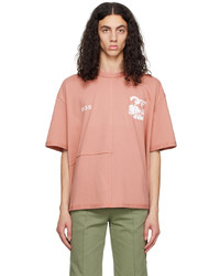 rosa bedrucktes T-Shirt mit einem Rundhalsausschnitt von HEAD OF STATE