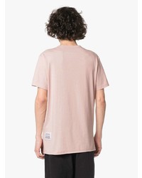 rosa bedrucktes T-Shirt mit einem Rundhalsausschnitt von Heron Preston