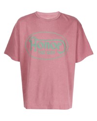 rosa bedrucktes T-Shirt mit einem Rundhalsausschnitt von HONOR THE GIFT