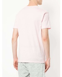 rosa bedrucktes T-Shirt mit einem Rundhalsausschnitt von Loveless