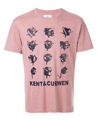 rosa bedrucktes T-Shirt mit einem Rundhalsausschnitt von Kent & Curwen