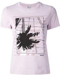rosa bedrucktes T-Shirt mit einem Rundhalsausschnitt von Kenzo