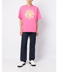 rosa bedrucktes T-Shirt mit einem Rundhalsausschnitt von Jacquemus