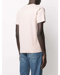 rosa bedrucktes T-Shirt mit einem Rundhalsausschnitt von Stone Island