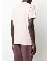 rosa bedrucktes T-Shirt mit einem Rundhalsausschnitt von Stone Island