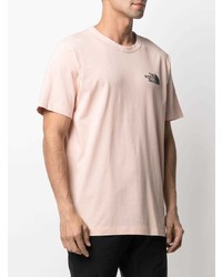 rosa bedrucktes T-Shirt mit einem Rundhalsausschnitt von The North Face