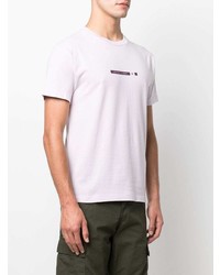 rosa bedrucktes T-Shirt mit einem Rundhalsausschnitt von Stone Island