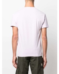 rosa bedrucktes T-Shirt mit einem Rundhalsausschnitt von Stone Island