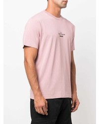 rosa bedrucktes T-Shirt mit einem Rundhalsausschnitt von Stone Island