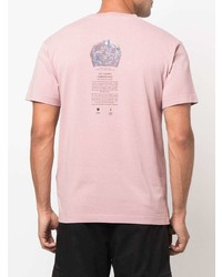 rosa bedrucktes T-Shirt mit einem Rundhalsausschnitt von Stone Island