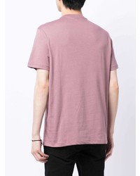 rosa bedrucktes T-Shirt mit einem Rundhalsausschnitt von Armani Exchange