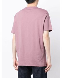 rosa bedrucktes T-Shirt mit einem Rundhalsausschnitt von Armani Exchange