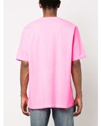 rosa bedrucktes T-Shirt mit einem Rundhalsausschnitt von DSQUARED2