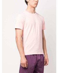 rosa bedrucktes T-Shirt mit einem Rundhalsausschnitt von Stone Island