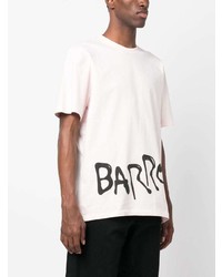 rosa bedrucktes T-Shirt mit einem Rundhalsausschnitt von BARROW