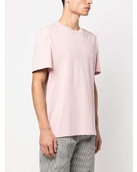 rosa bedrucktes T-Shirt mit einem Rundhalsausschnitt von Golden Goose