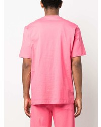 rosa bedrucktes T-Shirt mit einem Rundhalsausschnitt von MSGM