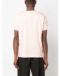 rosa bedrucktes T-Shirt mit einem Rundhalsausschnitt von Stone Island Shadow Project