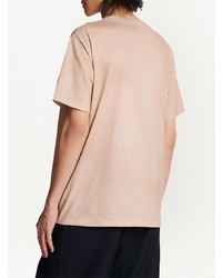 rosa bedrucktes T-Shirt mit einem Rundhalsausschnitt von Balmain