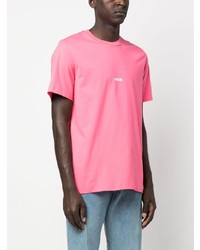 rosa bedrucktes T-Shirt mit einem Rundhalsausschnitt von MSGM