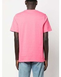 rosa bedrucktes T-Shirt mit einem Rundhalsausschnitt von MSGM