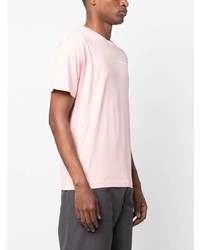 rosa bedrucktes T-Shirt mit einem Rundhalsausschnitt von Stone Island