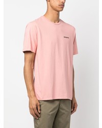 rosa bedrucktes T-Shirt mit einem Rundhalsausschnitt von Patagonia