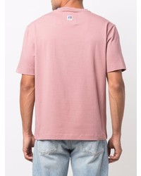 rosa bedrucktes T-Shirt mit einem Rundhalsausschnitt von BOSS HUGO BOSS