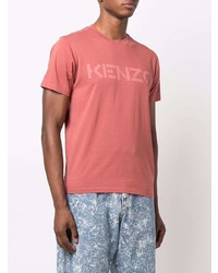 rosa bedrucktes T-Shirt mit einem Rundhalsausschnitt von Kenzo