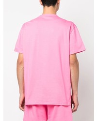 rosa bedrucktes T-Shirt mit einem Rundhalsausschnitt von Alexander McQueen