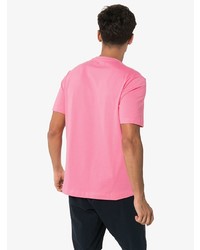 rosa bedrucktes T-Shirt mit einem Rundhalsausschnitt von Rapha