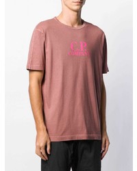 rosa bedrucktes T-Shirt mit einem Rundhalsausschnitt von CP Company