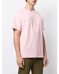 rosa bedrucktes T-Shirt mit einem Rundhalsausschnitt von A Bathing Ape