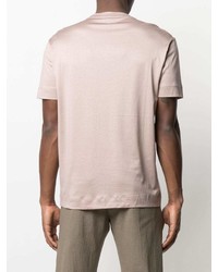 rosa bedrucktes T-Shirt mit einem Rundhalsausschnitt von Emporio Armani