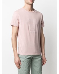 rosa bedrucktes T-Shirt mit einem Rundhalsausschnitt von Karl Lagerfeld