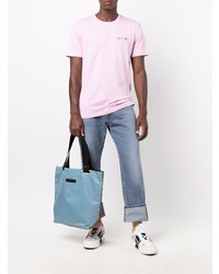 rosa bedrucktes T-Shirt mit einem Rundhalsausschnitt von Moschino