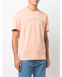 rosa bedrucktes T-Shirt mit einem Rundhalsausschnitt von Golden Goose