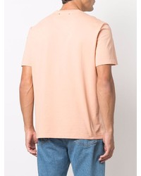 rosa bedrucktes T-Shirt mit einem Rundhalsausschnitt von Golden Goose