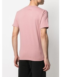 rosa bedrucktes T-Shirt mit einem Rundhalsausschnitt von Stone Island