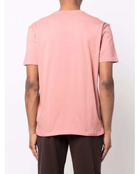 rosa bedrucktes T-Shirt mit einem Rundhalsausschnitt von Woolrich
