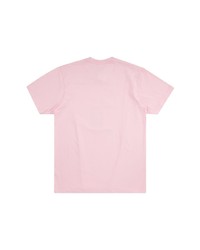 rosa bedrucktes T-Shirt mit einem Rundhalsausschnitt von Supreme