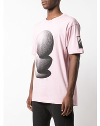 rosa bedrucktes T-Shirt mit einem Rundhalsausschnitt von Supreme