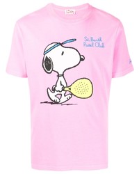 rosa bedrucktes T-Shirt mit einem Rundhalsausschnitt von MC2 Saint Barth