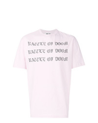 rosa bedrucktes T-Shirt mit einem Rundhalsausschnitt von McQ Alexander McQueen